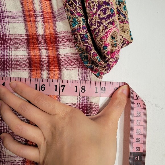 NEW Anthropologie Holding Horses Red Plaid Button Up Shacket Cotton Shirt Sz XS - Picture 8 of 13